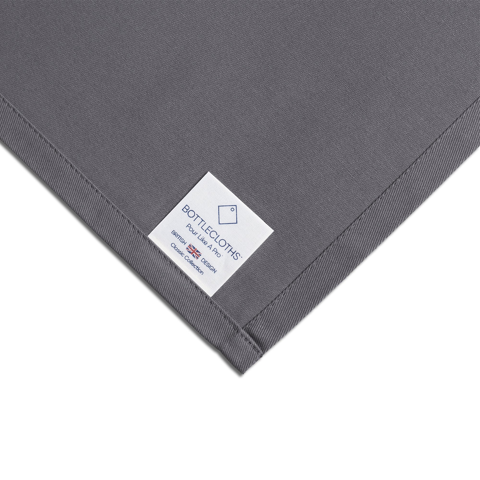 Classic BottleCloth · Platinum with Silver Metal Ring, Cotton, 42 cm, Corner Hole