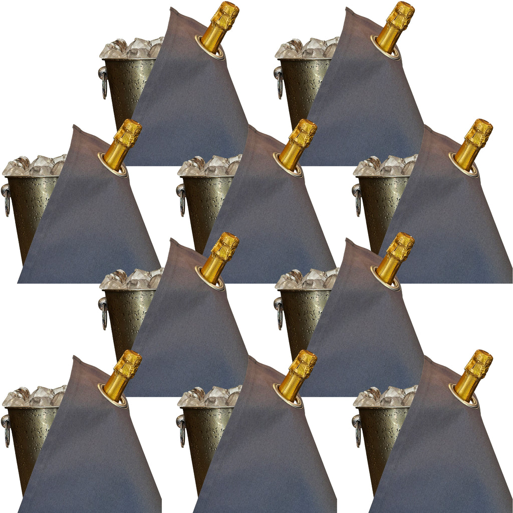Klassiske flaskehugger · Platinum med sølvmetalring, bomuld, 42 cm, hjørnehul · pakke med 10