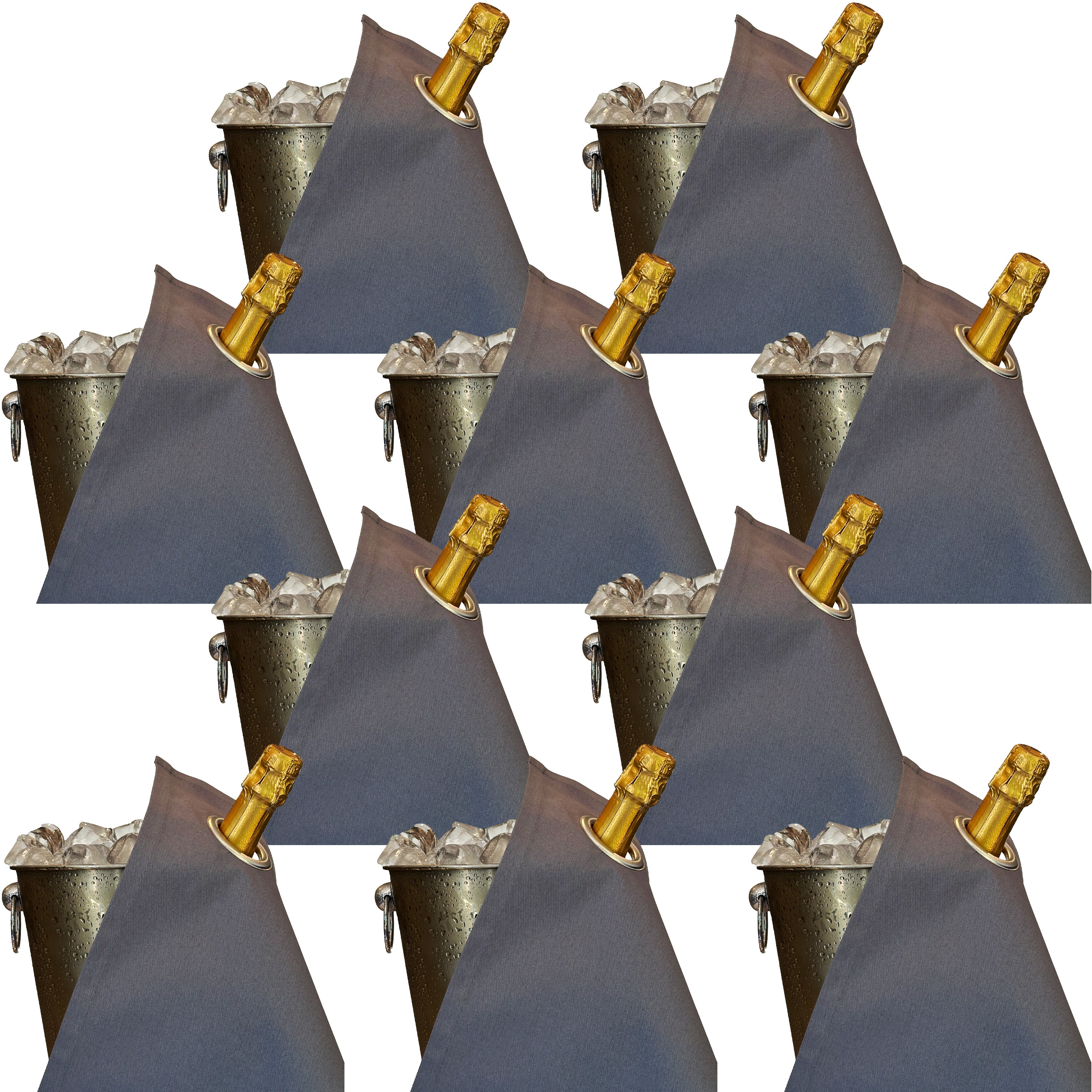 Classic BottleCloth · Platinum with Silver Metal Ring, Cotton, 42 cm, Corner Hole