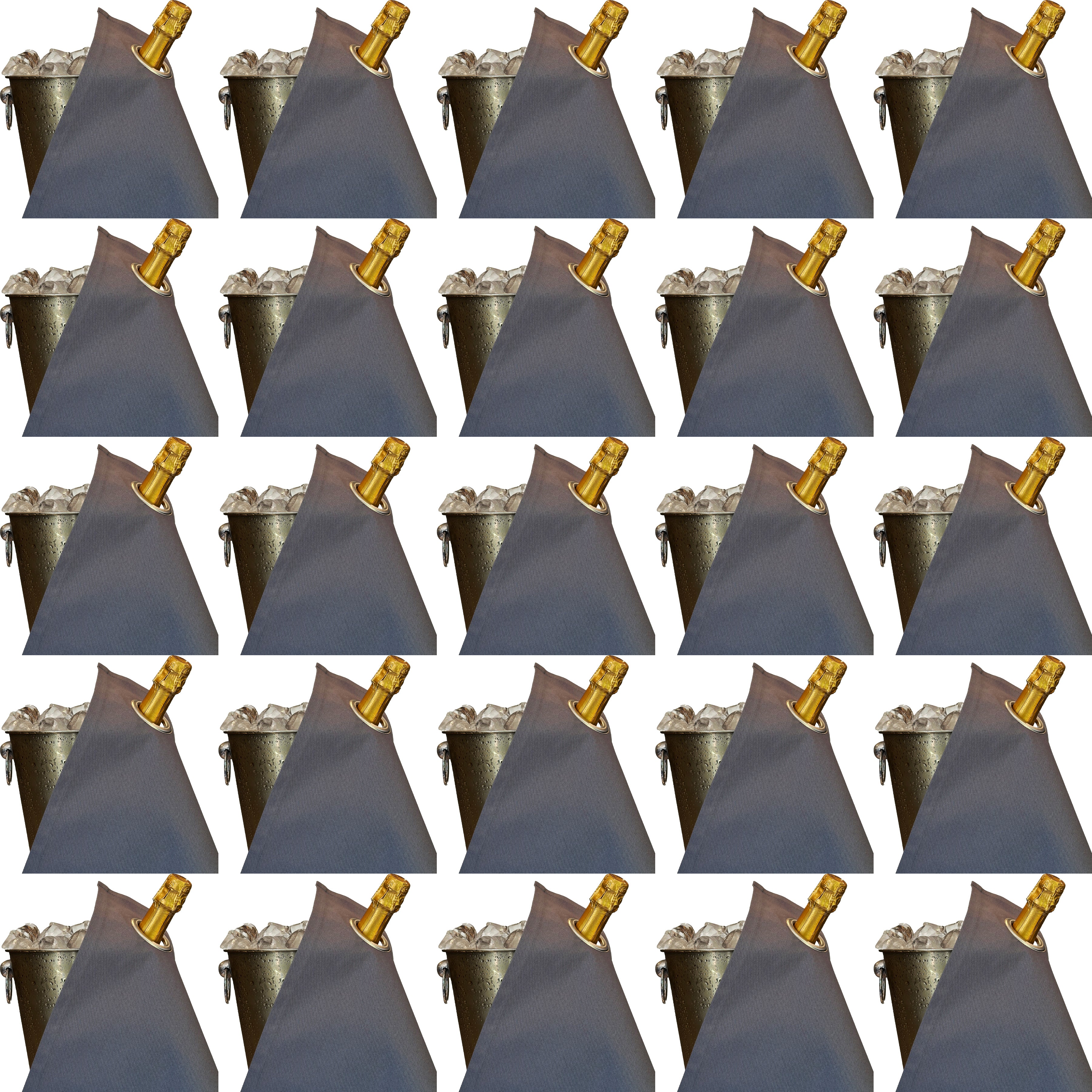 Classic BottleCloth · Platinum with Silver Metal Ring, Cotton, 42 cm, Corner Hole