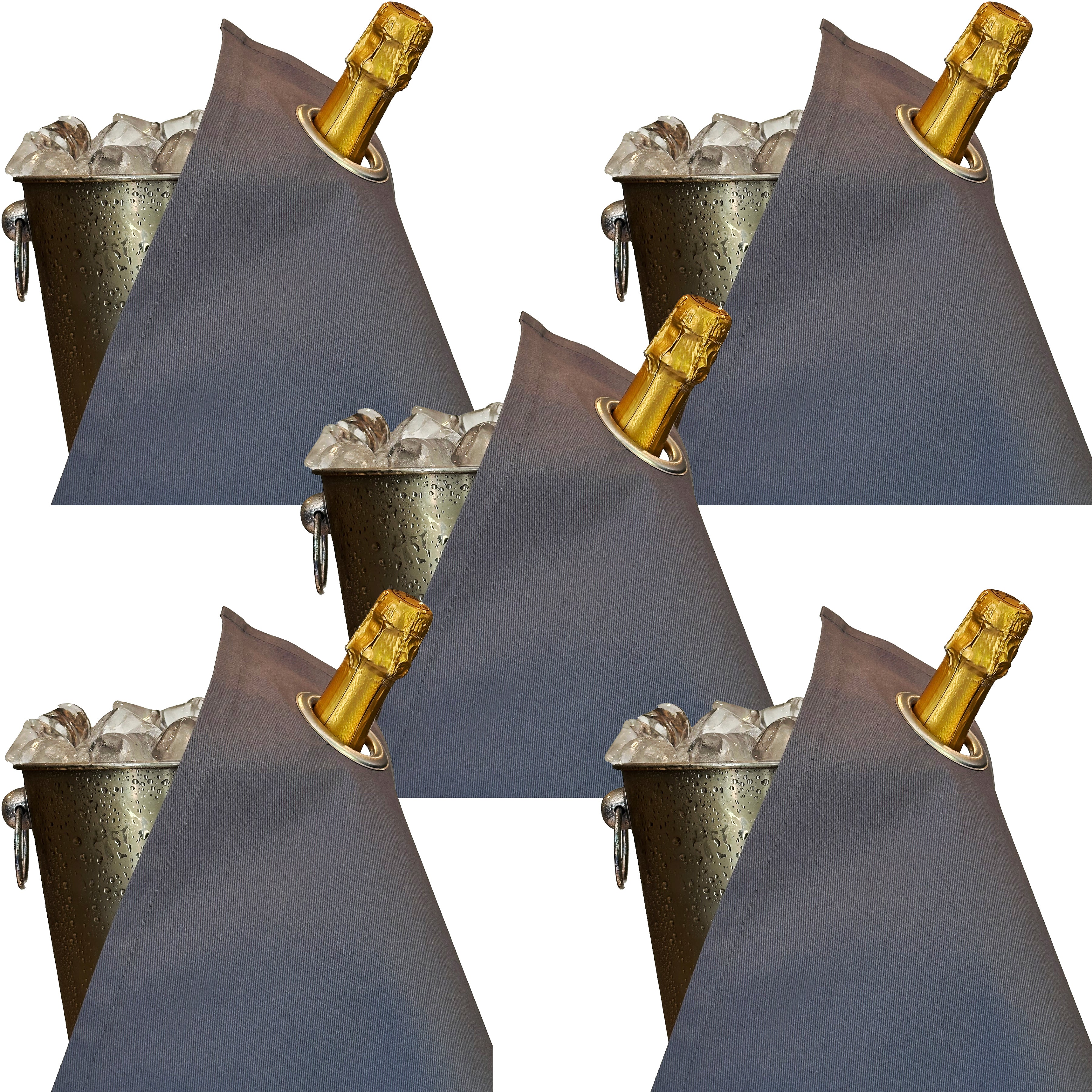 Classic BottleCloth · Platinum with Silver Metal Ring, Cotton, 42 cm, Corner Hole