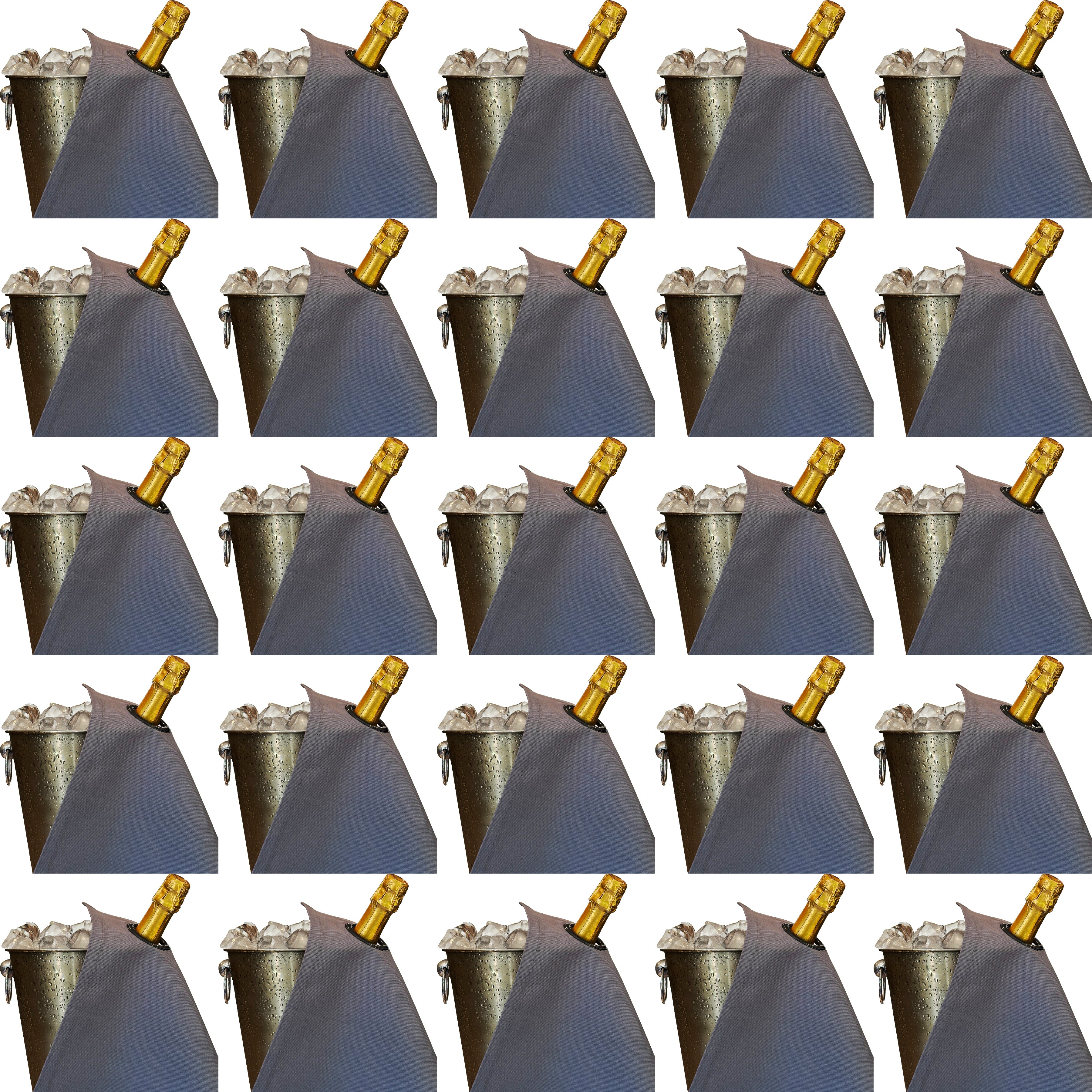 Classic BottleCloth · Platinum with Charcoal Metal Ring, Cotton, 42 cm, Corner Hole