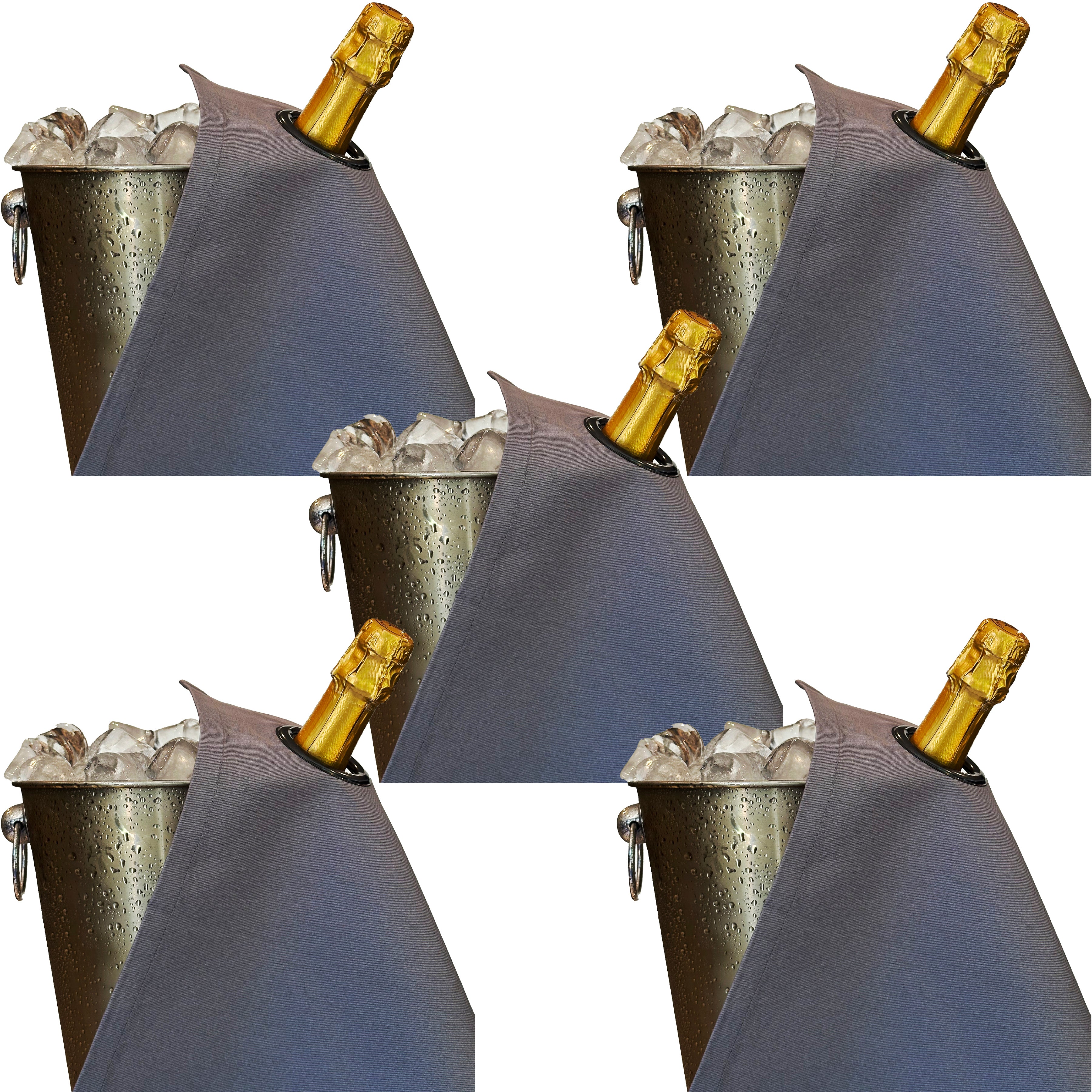 Classic BottleCloth · Platinum with Charcoal Metal Ring, Cotton, 42 cm, Corner Hole