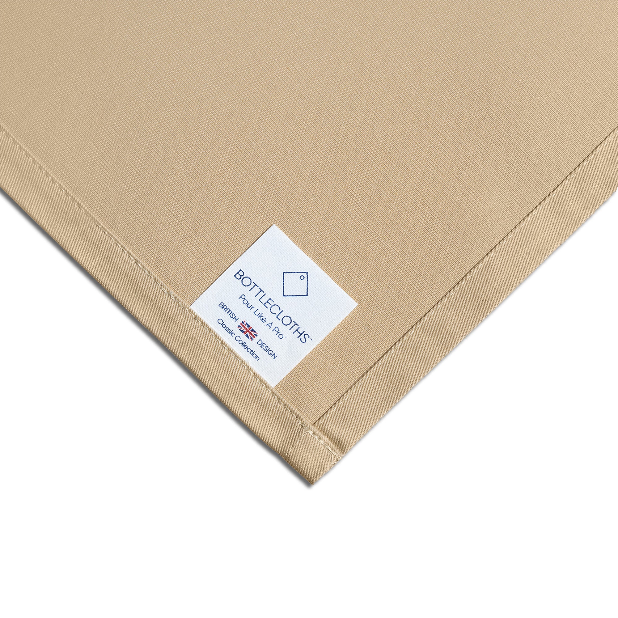 Classic BottleCloth · Gold with Gold Metal Ring, Cotton, 42 cm, Corner Hole