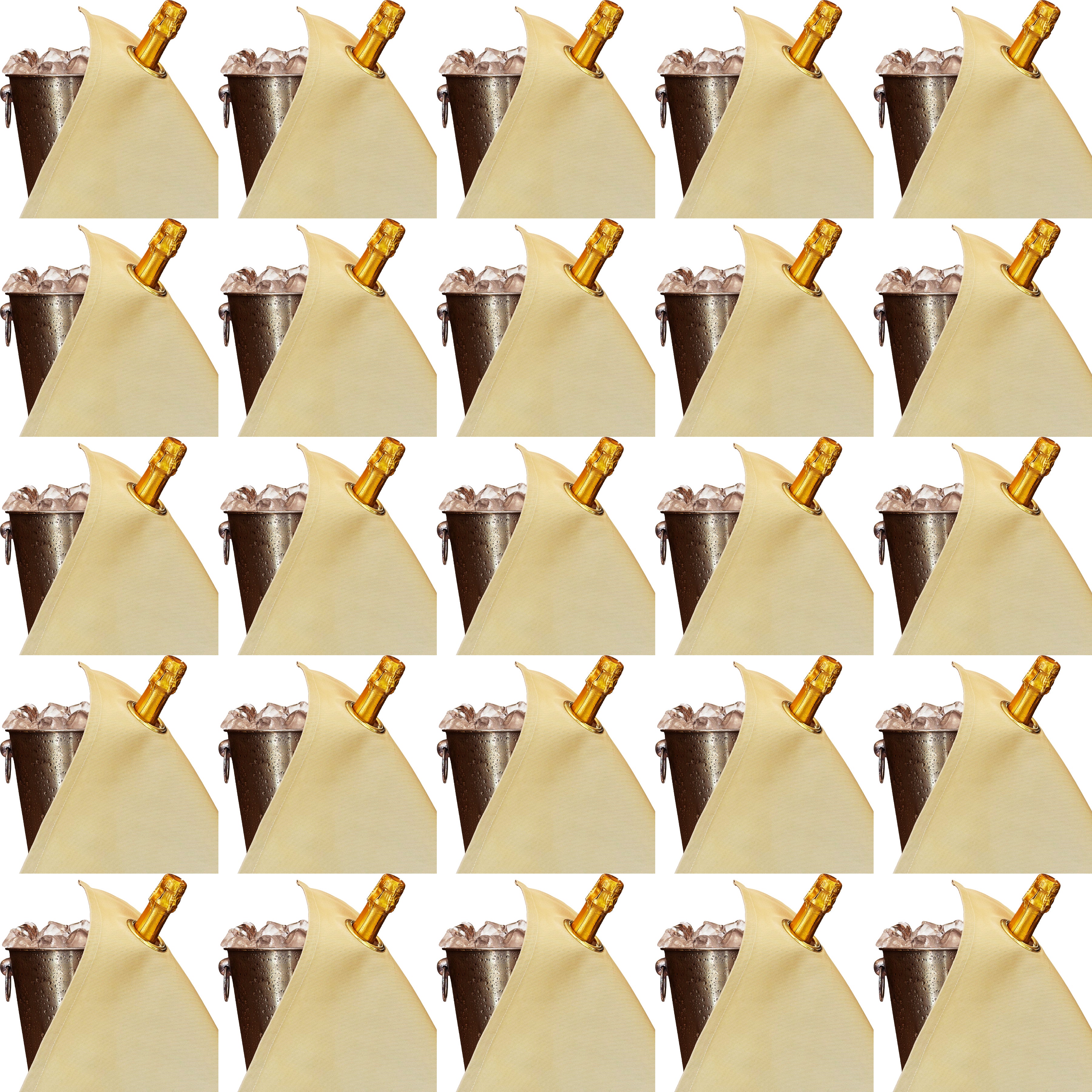 Classic BottleCloth · Gold with Gold Metal Ring, Cotton, 42 cm, Corner Hole