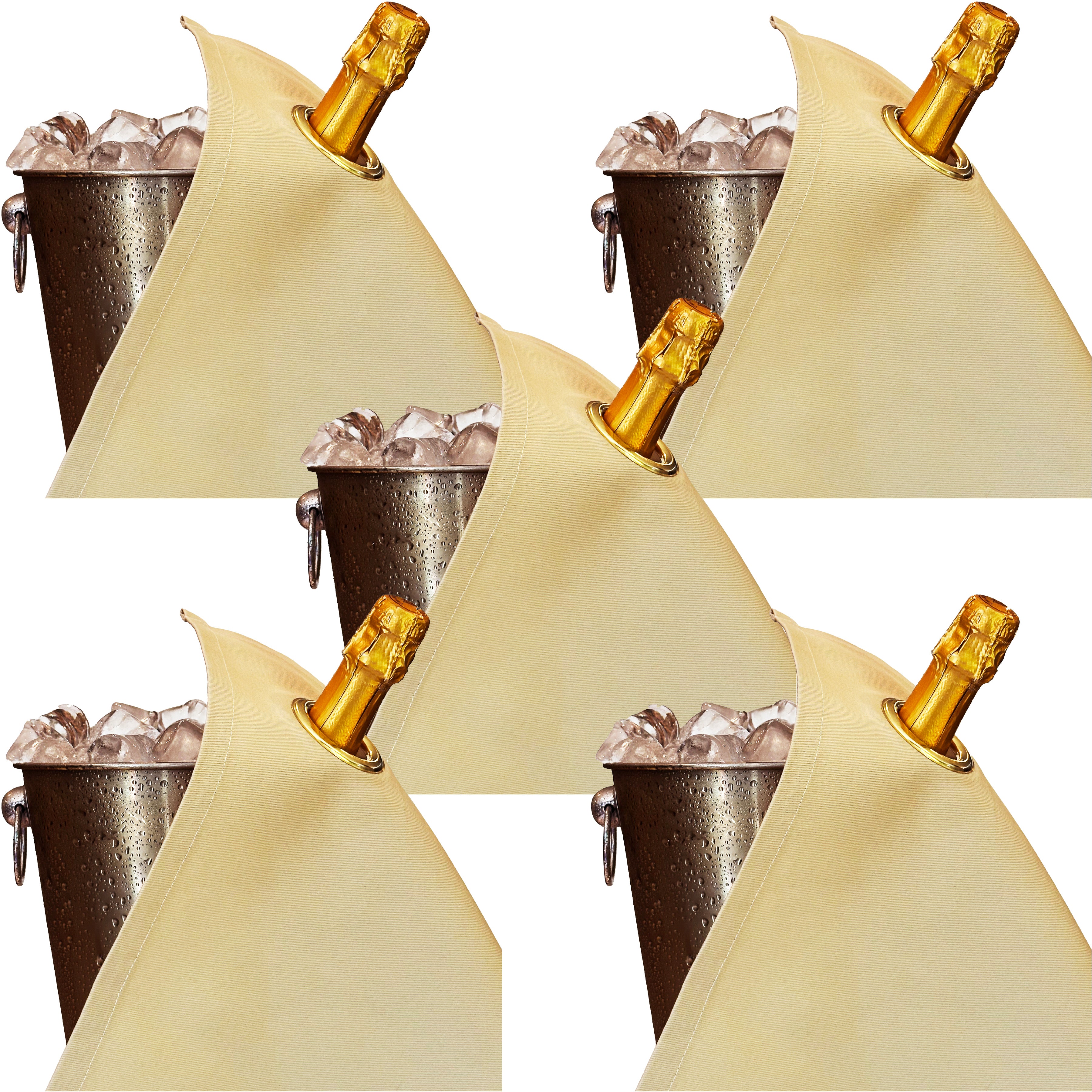 Classic BottleCloth · Gold with Gold Metal Ring, Cotton, 42 cm, Corner Hole