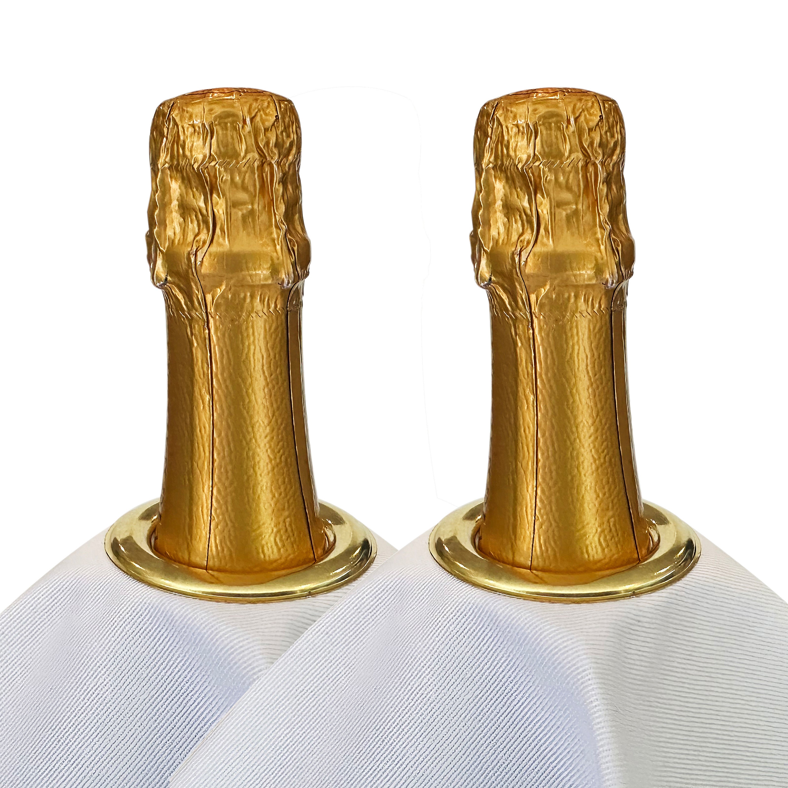 Classic BottleCloth · White with Gold Metal Ring, Cotton, 54 cm, Center Hole