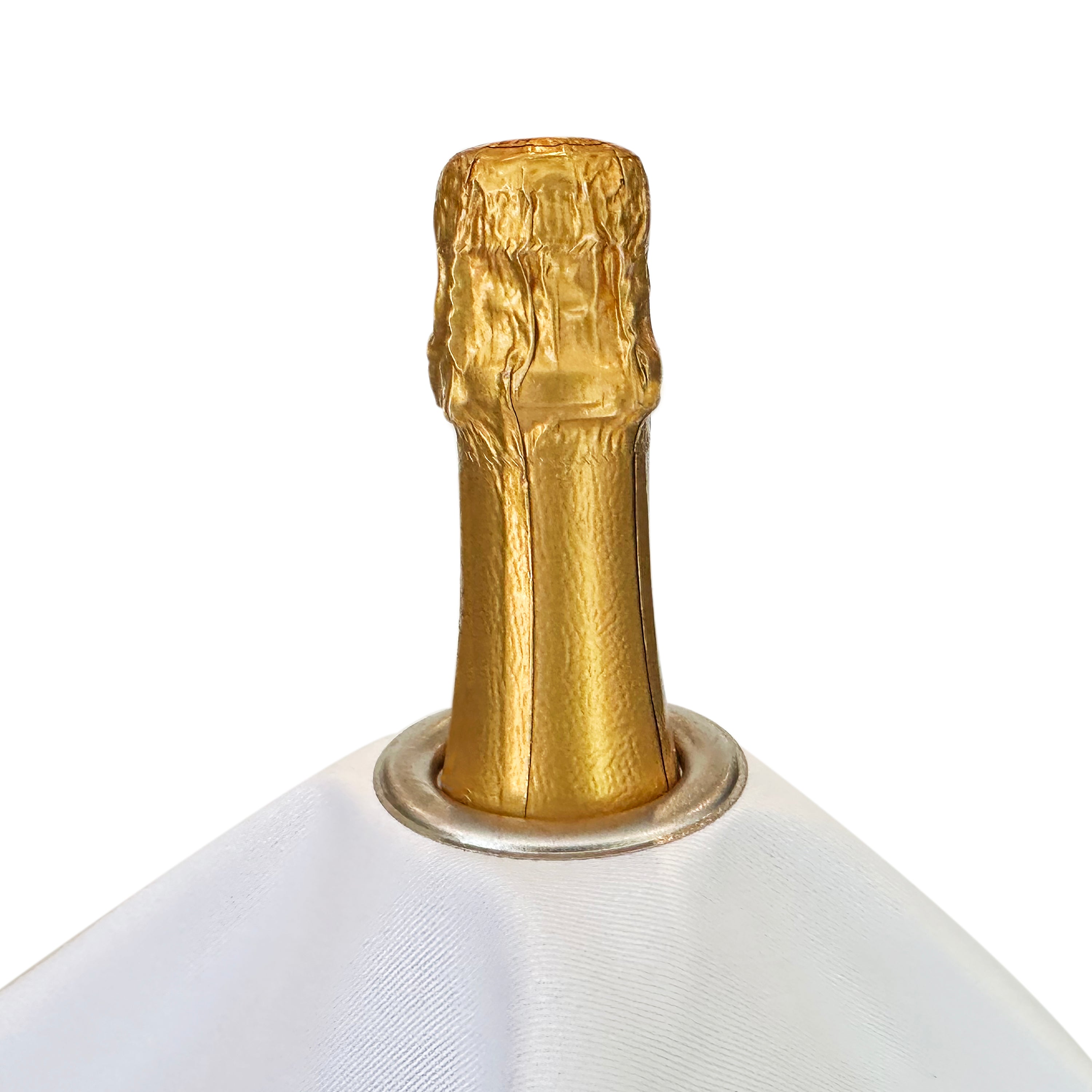 Classic BottleCloth · White with Silver Metal Ring, Cotton, 54 cm, Center Hole