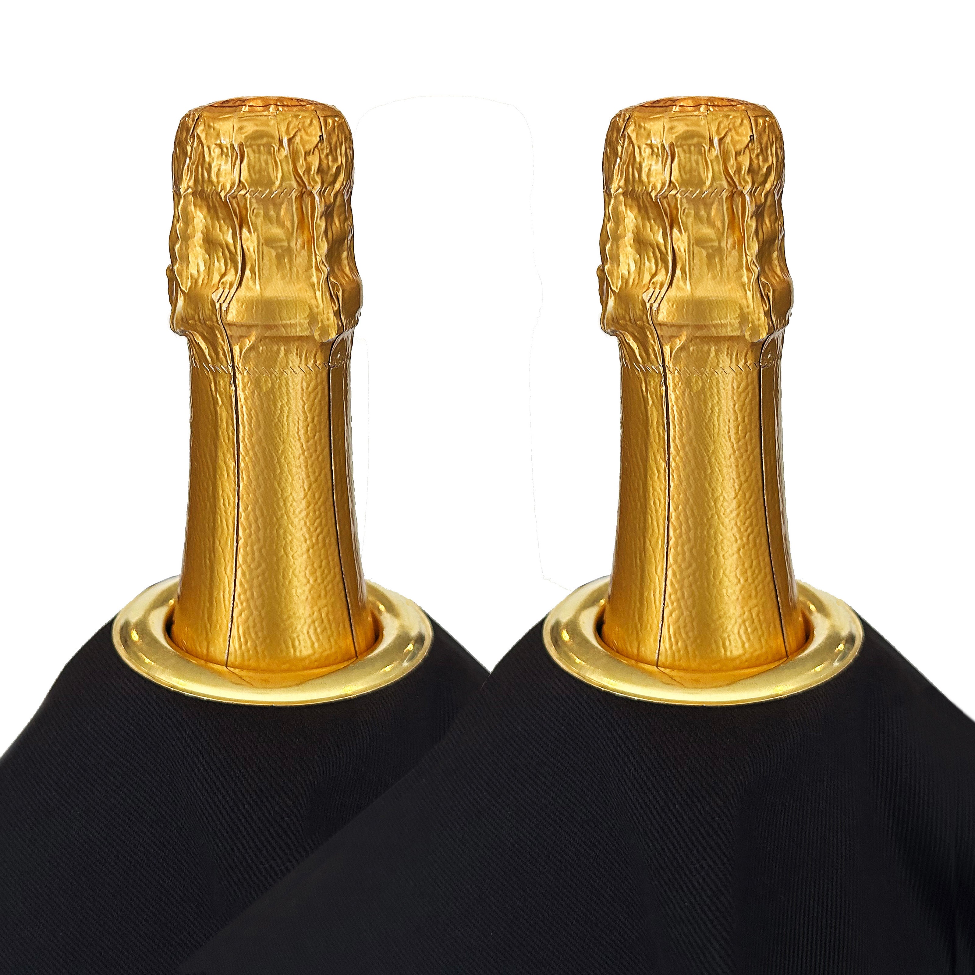 Classic BottleCloth · Black with Gold Metal Ring, Cotton, 54 cm, Center Hole