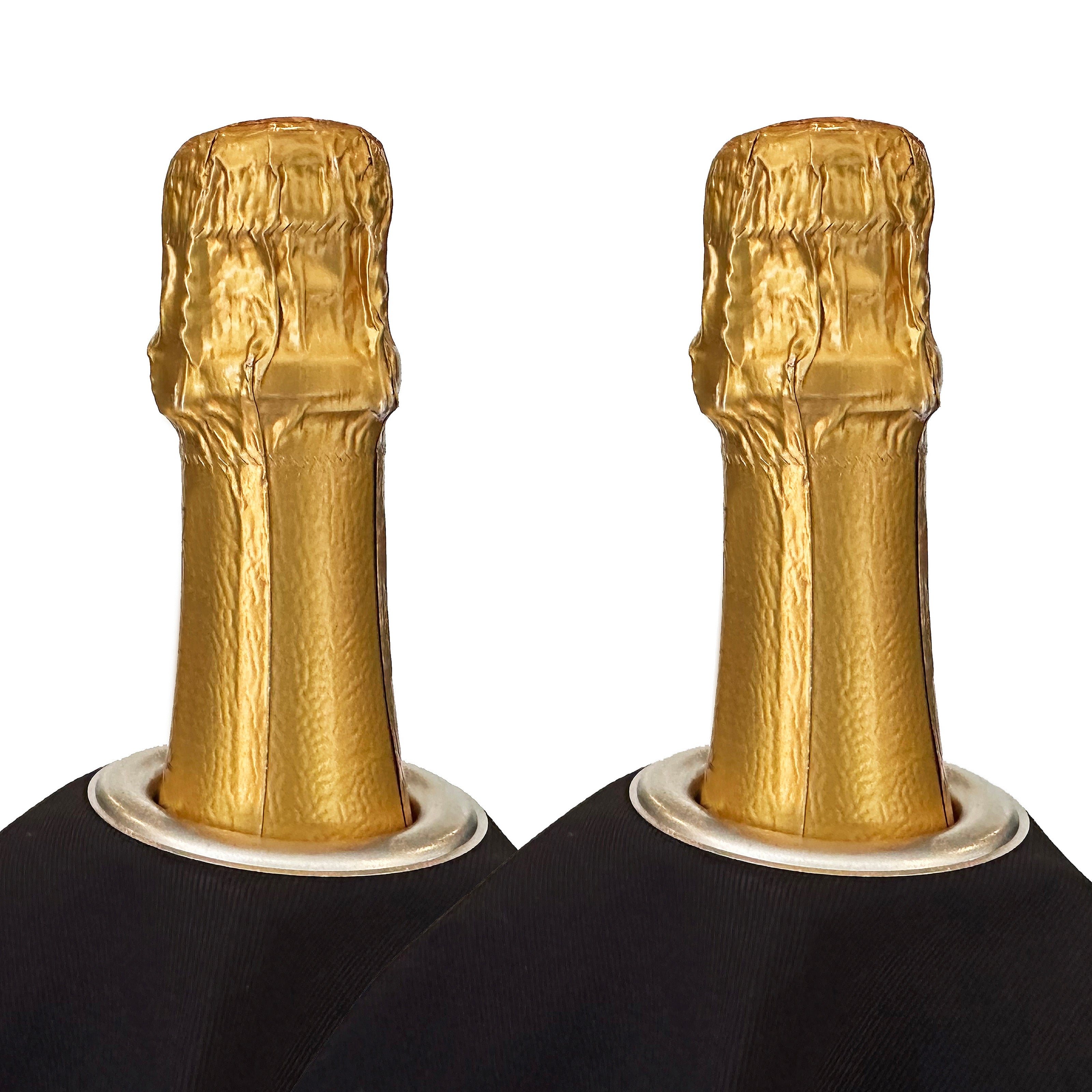 Classic BottleCloth · Black with Silver Metal Ring, Cotton, 54 cm, Center Hole