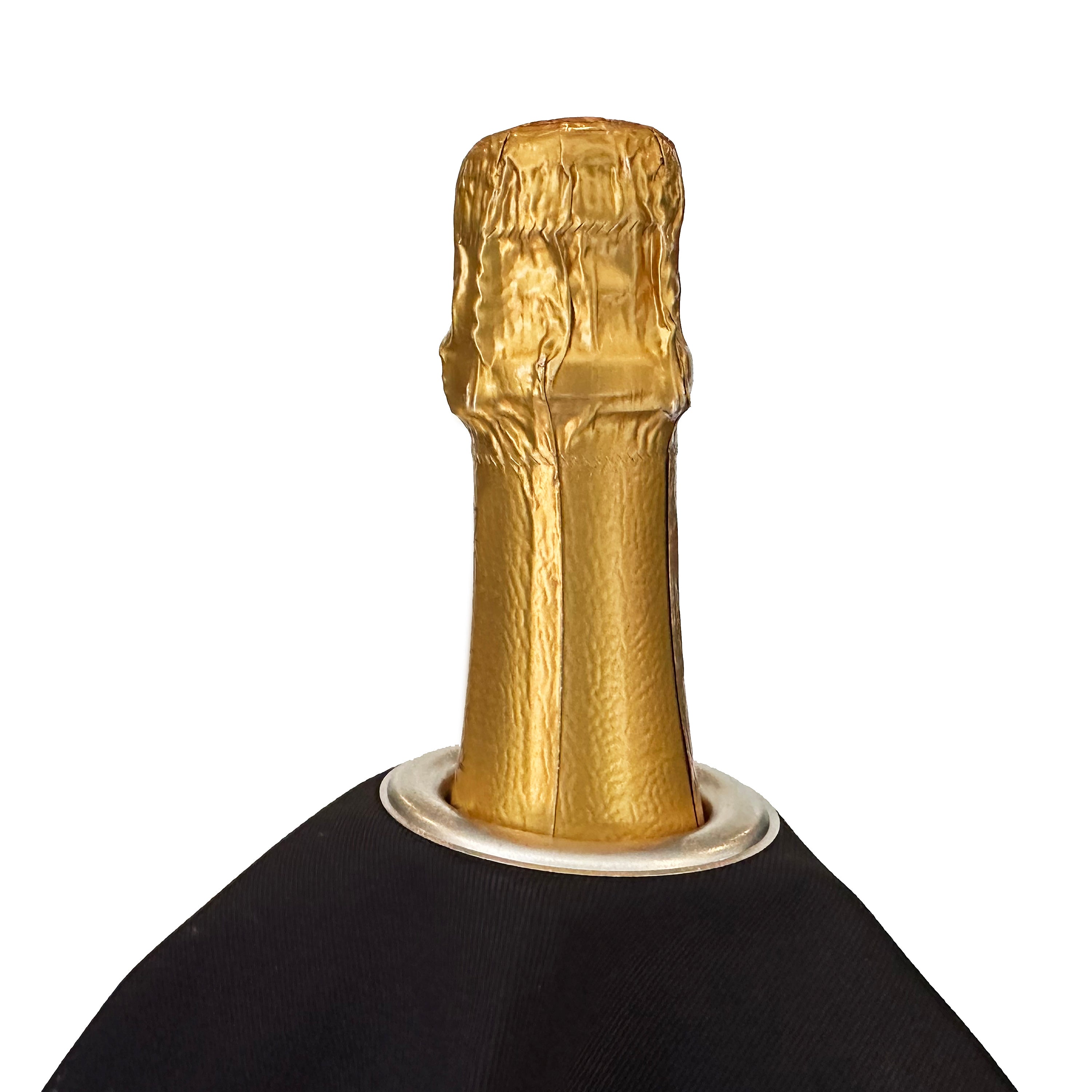 Classic BottleCloth · Black with Silver Metal Ring, Cotton, 54 cm, Center Hole