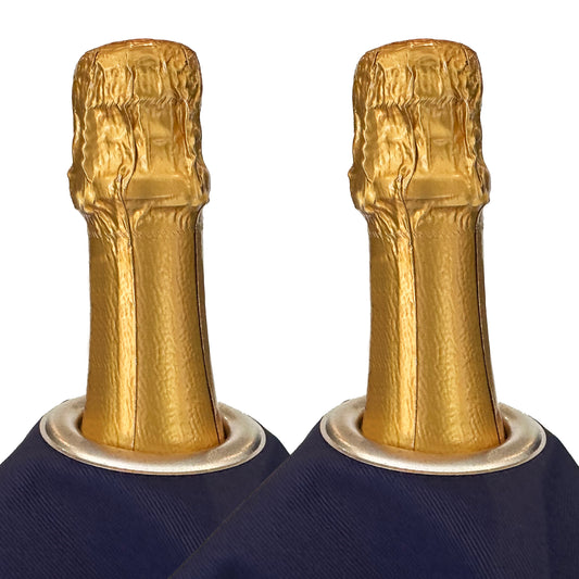 Classic BottleCloths - Royal Blue με ασημί μεταλλικό δαχτυλίδι, βαμβάκι, 54 cm, κεντρική τρύπα · Συσκευασία 2