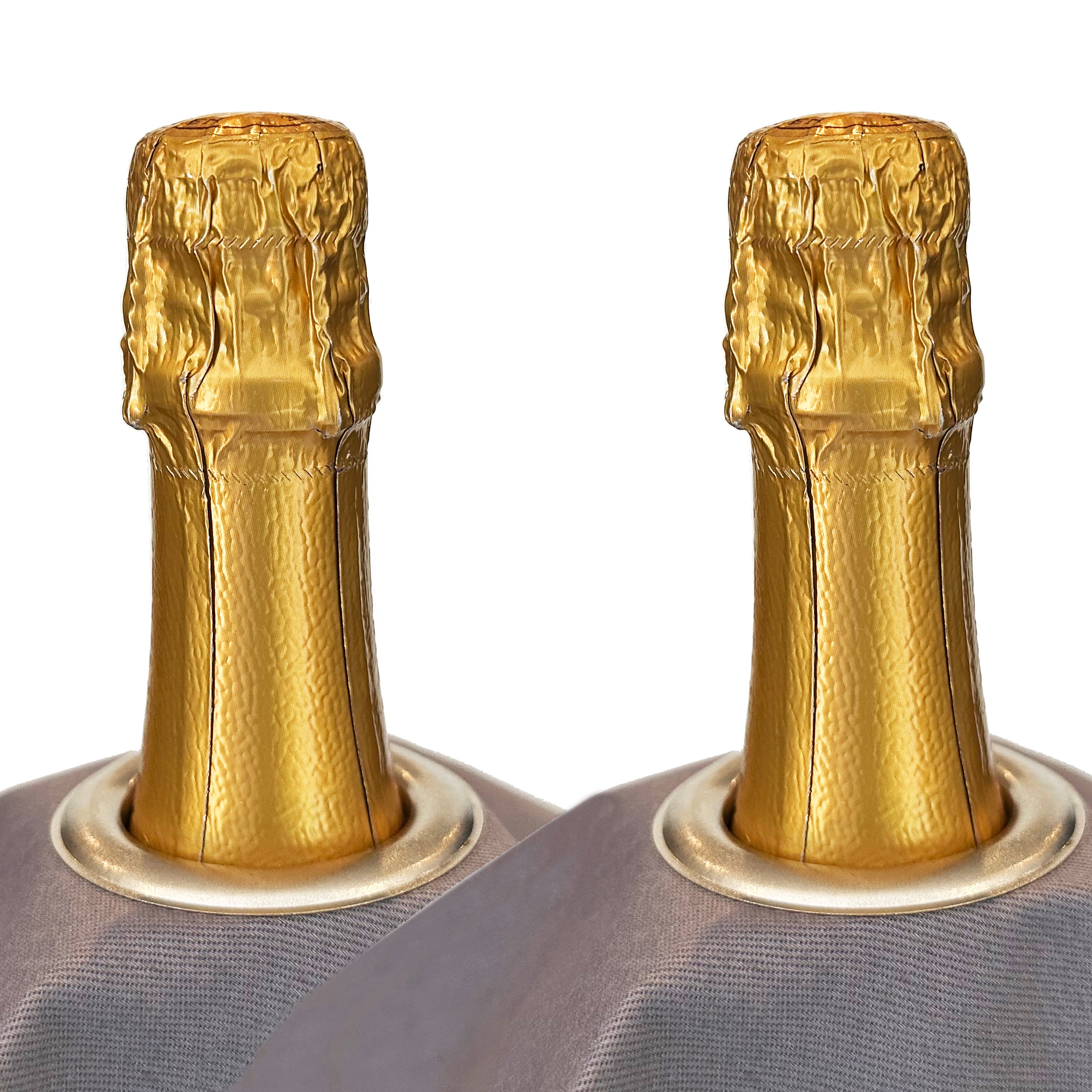 Klassiska flaskor · Platina med silvermetallring, bomull, 54 cm, mitthål · Pack med 2