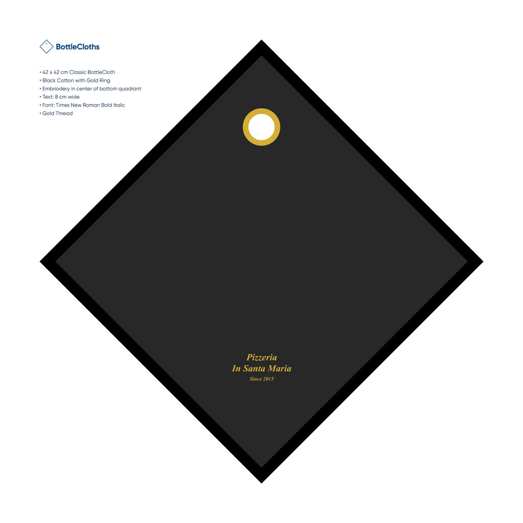 Classic Bottlecloths · Χρυσό με χρυσό μεταλλικό δαχτυλίδι, βαμβάκι, 42 cm, γωνιακή οπή · Πακέτο 25