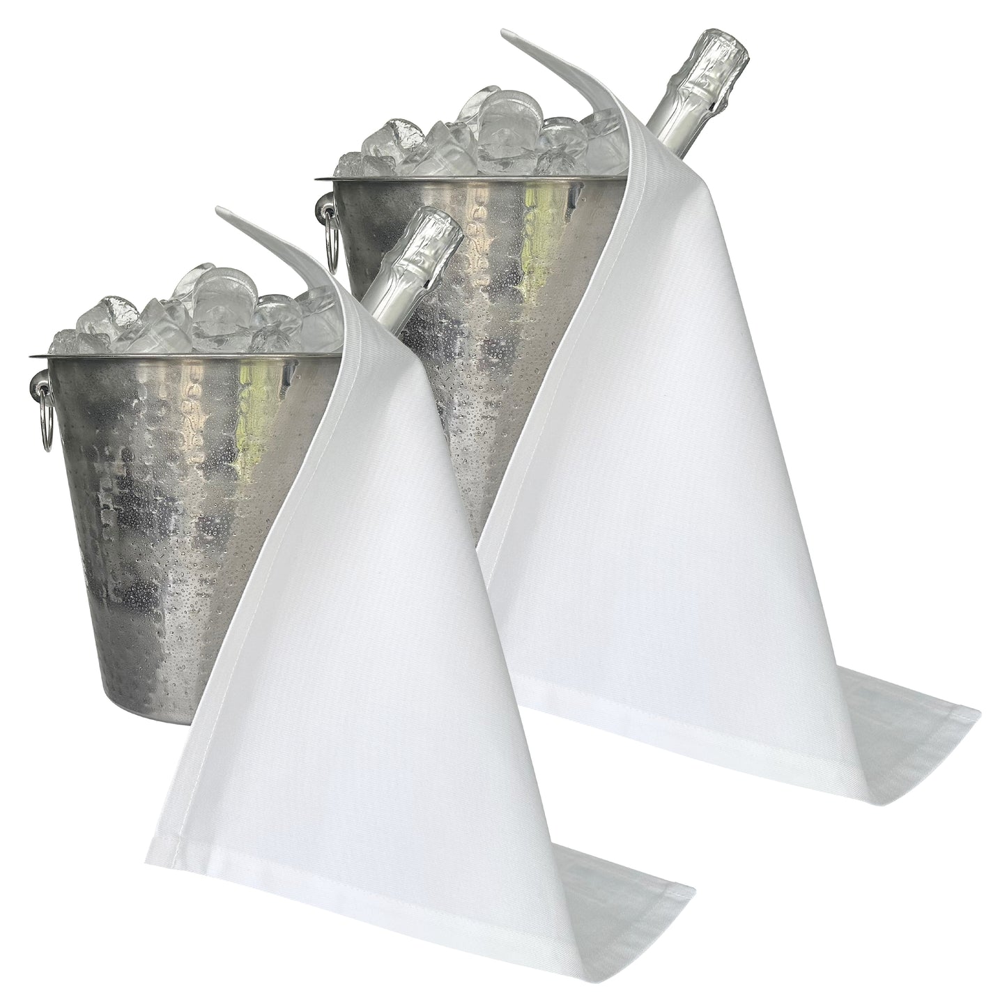 Original BottleCloth · White, Cotton, 42 cm, Corner Hole, Stitched Circle · Pack of 2