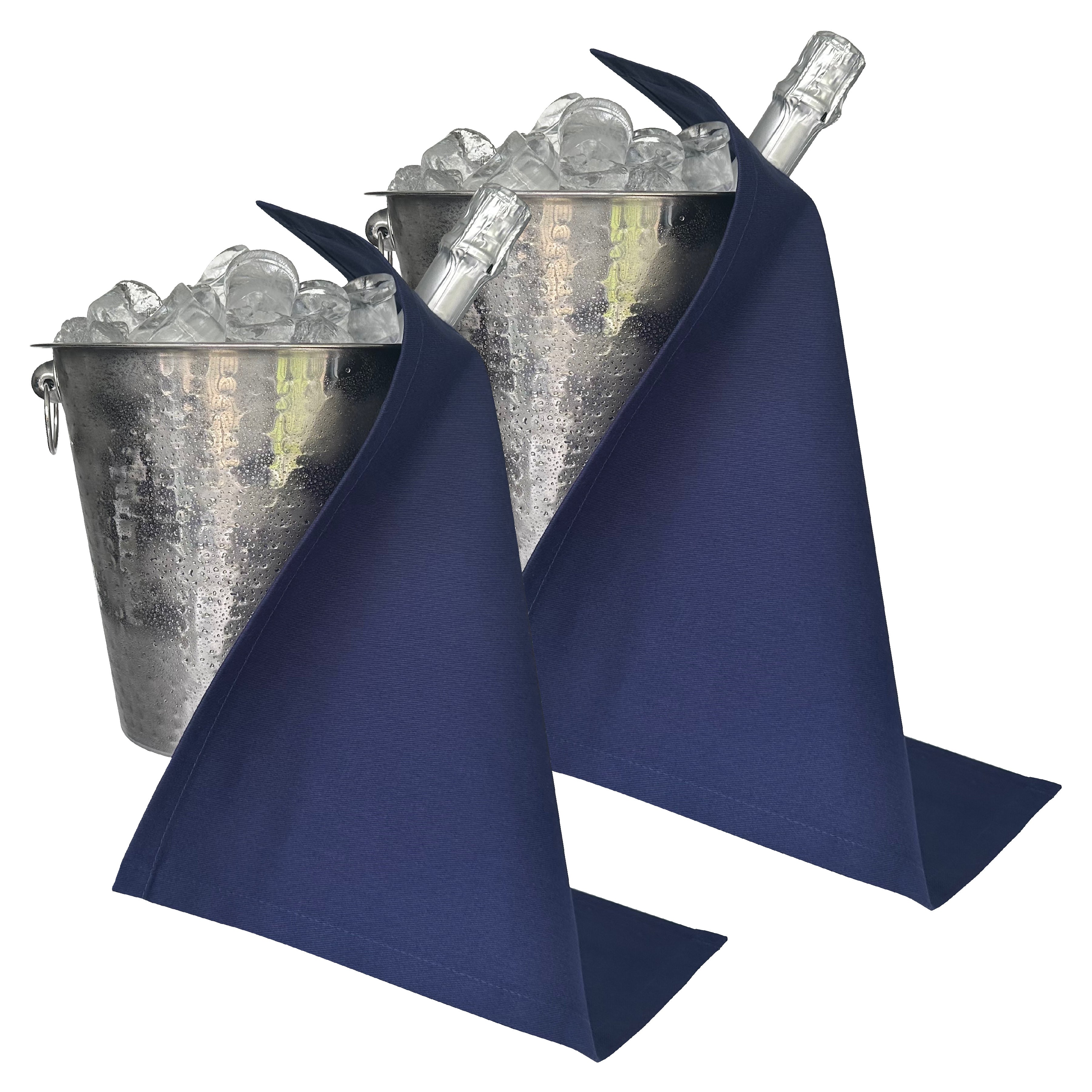 Original Bottlecloth · Royal Blue, Cotton, 42 cm, Corner Hole, Stitched Circle · Pack of 2