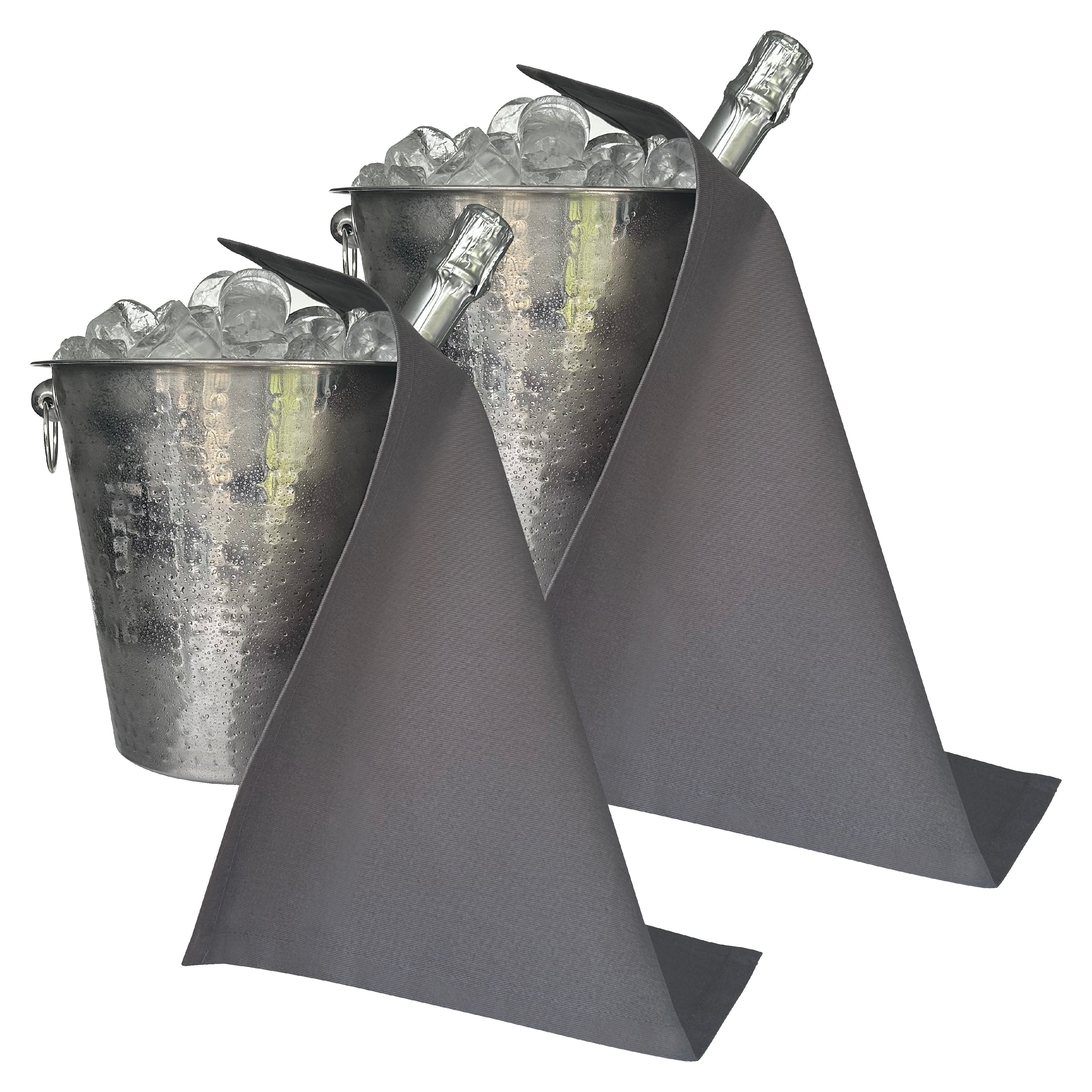 Original BottleCloth · Platinum, Cotton, 42 cm, Corner Hole, Stitched Circle