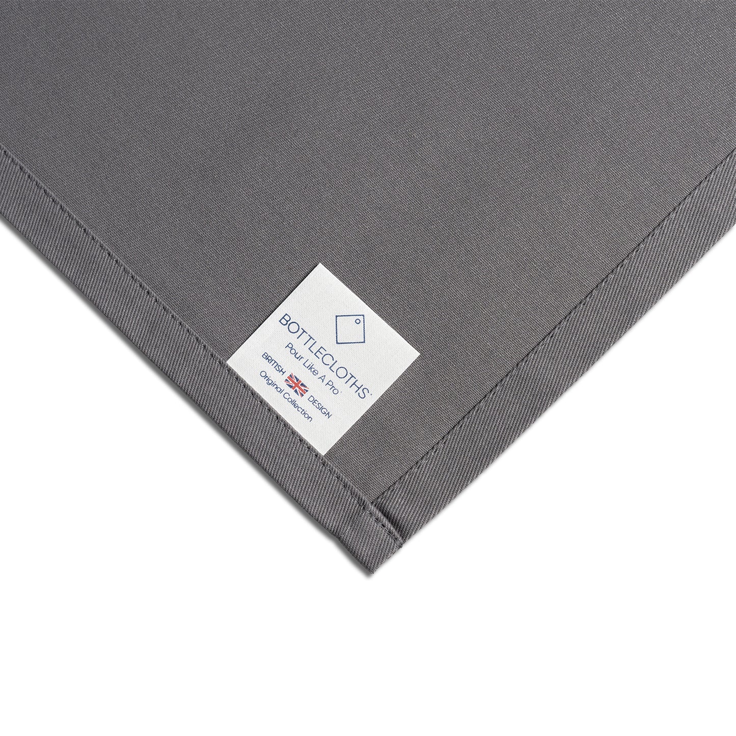 Original BottleCloth · Platinum, Cotton, 42 cm, Corner Hole, Stitched Circle