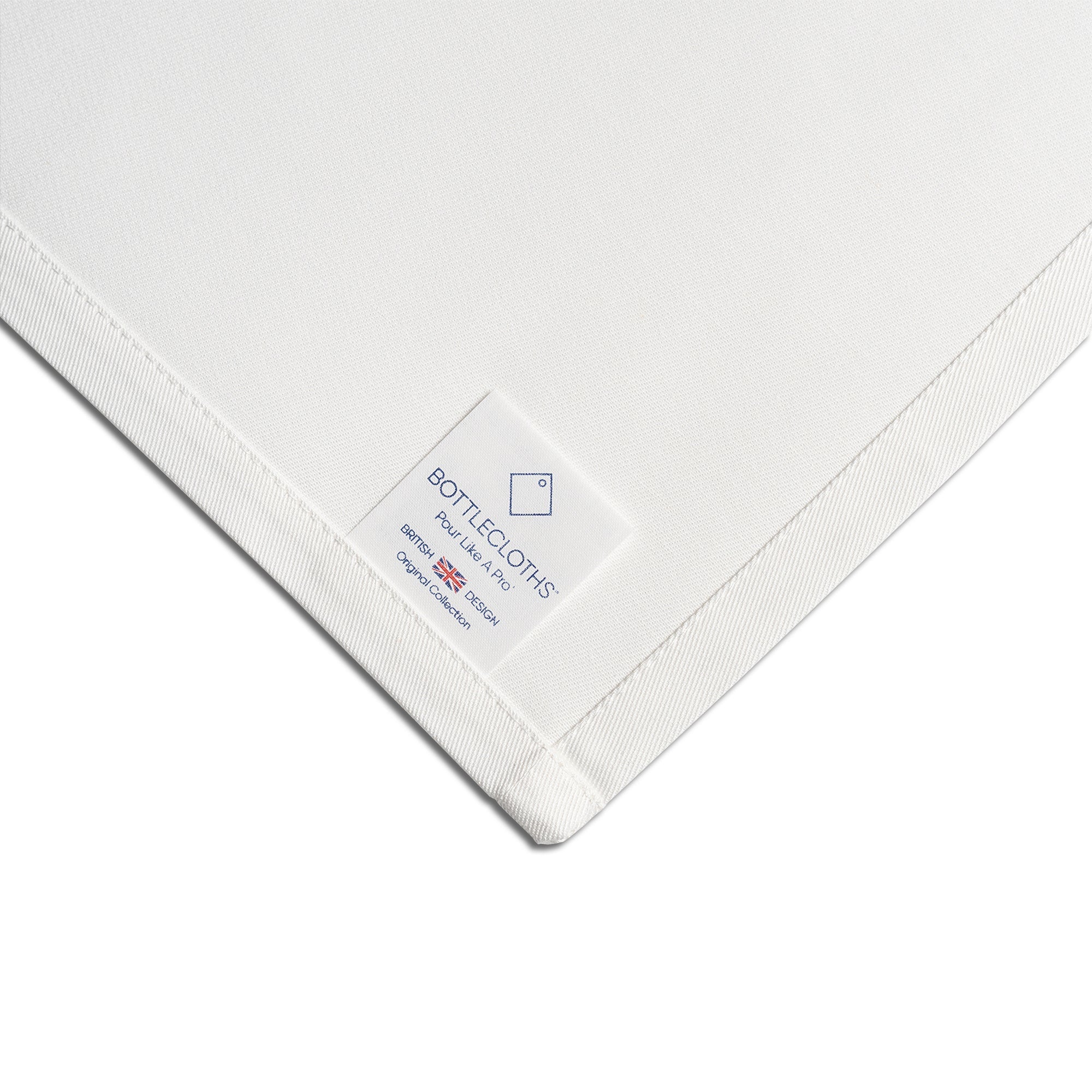 Original Bottlecloth · vit, bomull, 54 cm, mitthål, sömnad cirkel · Pack med 2