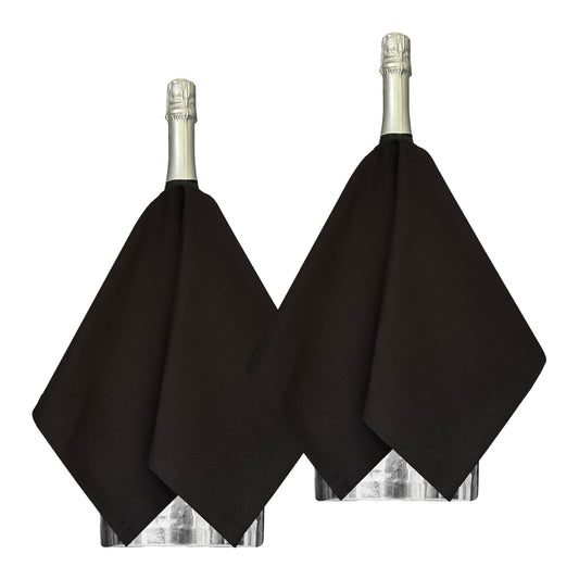 Original BottleCloth - Black, Cotton, 54 cm, Center Hole, Stitched Circle - Pack of 2