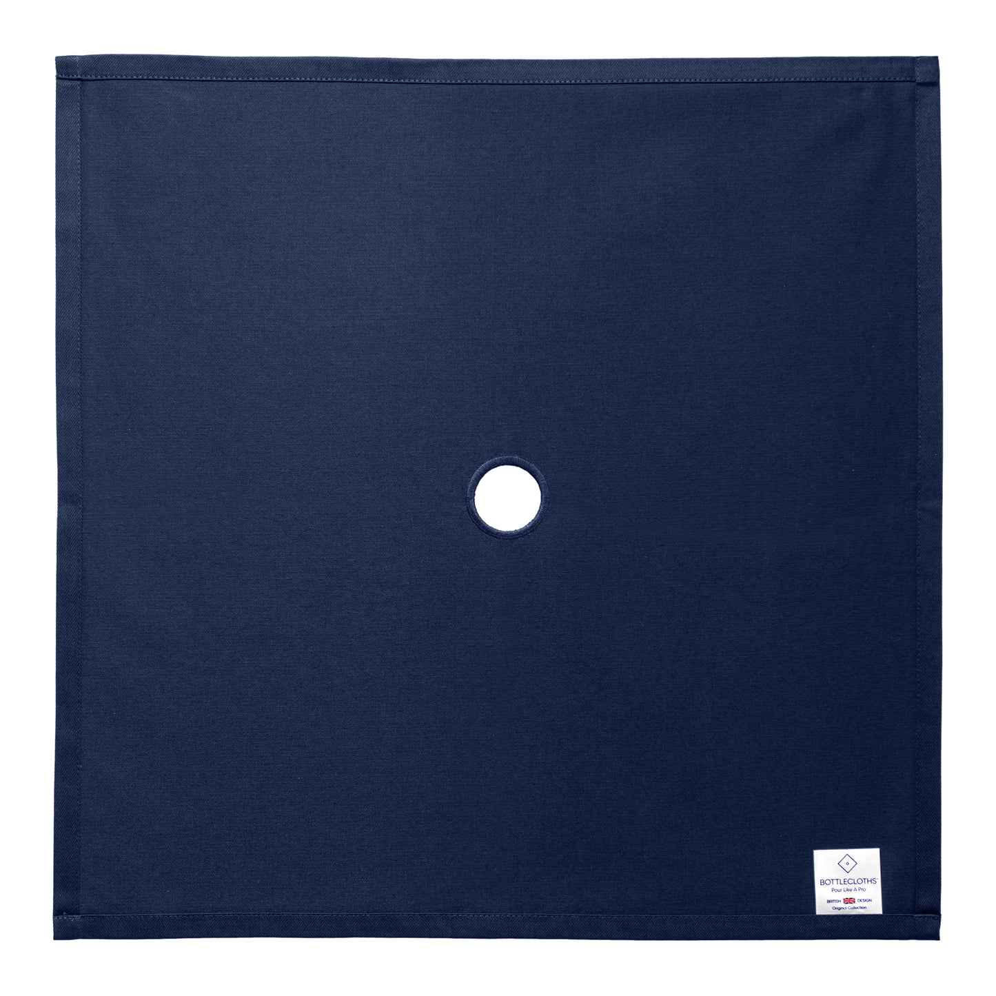 Torchon Original - Bleu Royal, Coton, 54 cm, Trou Central, Cercle Cousu - Paquet de 1